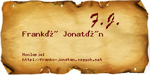 Frankó Jonatán névjegykártya
